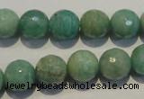 CAM815 15.5 inches 12mm faceted round Brazilian amazonite beads