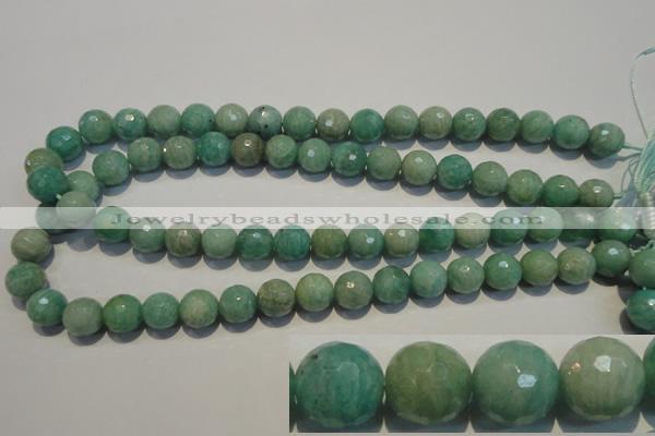 CAM815 15.5 inches 12mm faceted round Brazilian amazonite beads