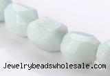 CAM84 faceted pebble natural amazonite 11*16mm beads Wholesale