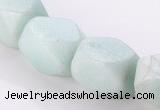 CAM85 faceted pebble 13*16mm natural amazonite beads wholesale