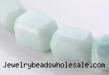 CAM86 16*17mm faceted pebble natural amazonite beads wholesale