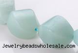 CAM88 15*20mm natural amazonite twisted pebble beads Wholesale