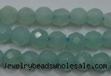 CAM905 15.5 inches 4mm faceted round amazonite gemstone beads wholesale