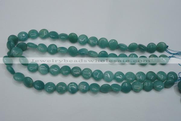 CAM915 15.5 inches 12mm flat round amazonite gemstone beads wholesale