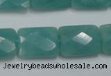 CAM963 15.5 inches 15*20mm faceted rectangle amazonite gemstone beads