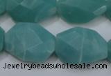 CAM968 15.5 inches 18*25mm twisted & faceted freefrom amazonite beads