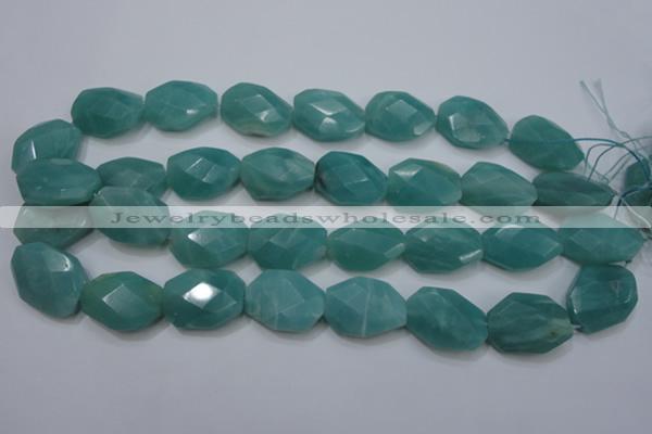 CAM968 15.5 inches 18*25mm twisted & faceted freefrom amazonite beads