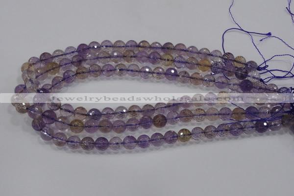 CAN10 15.5 inches 10mm faceted round natural ametrine gemstone beads