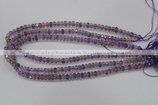 CAN15 15.5 inches 4*6mm faceted rondelle natural ametrine beads