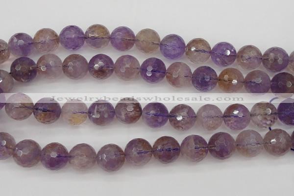 CAN155 15.5 inches 14mm faceted round natural ametrine beads