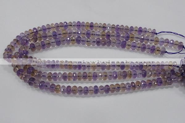 CAN17 15.5 inches 6*10mm faceted rondelle natural ametrine beads