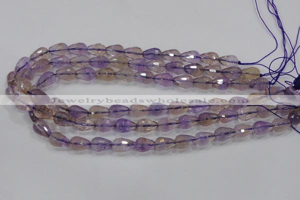 CAN23 15.5 inches 10*14mm faceted teardrop natural ametrine beads