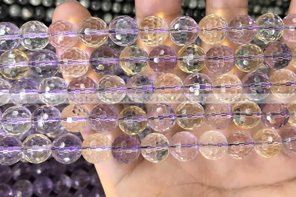 CAN230 15.5 inches 10mm faceted round ametrine gemstone beads