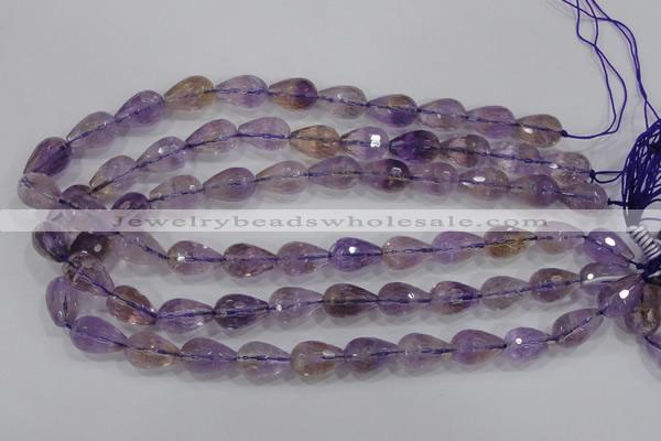 CAN24 15.5 inches 12*16mm faceted teardrop natural ametrine beads