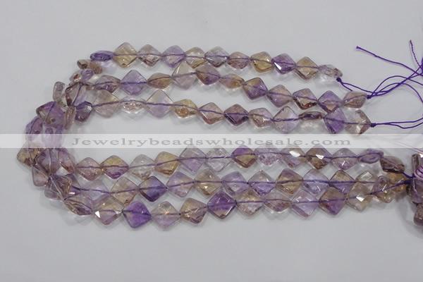 CAN34 15.5 inches 12*12mm faceted diamond natural ametrine beads