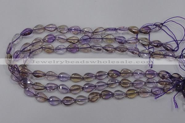 CAN38 15.5 inches 10*14mm flat teardrop natural ametrine beads