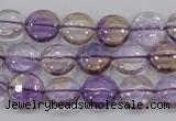 CAN42 15.5 inches 14mm flat round natural ametrine gemstone beads