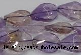 CAN53 15.5 inches 12*16mm twisted oval natural ametrine beads