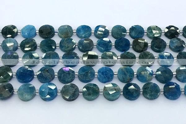 CAP751 15 inches 10mm faceted coin apatite beads