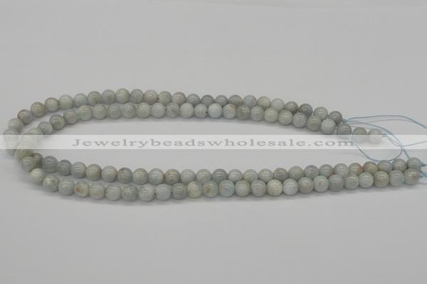 CAQ101 15.5 inches 6mm round AB grade natural aquamarine beads