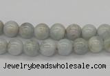 CAQ102 15.5 inches 8mm round AB grade natural aquamarine beads