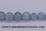 CAQ128 15.5 inches multi-size round natural aquamarine beads wholesale