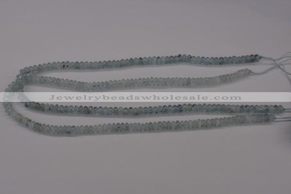 CAQ135 15.5 inches 4*6mm rondelle natural aquamarine beads