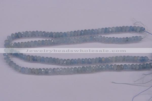 CAQ139 15.5 inches 5*8mm faceted rondelle natural aquamarine beads