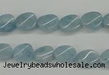 CAQ149 15.5 inches 8*12mm twisted oval natural aquamarine beads