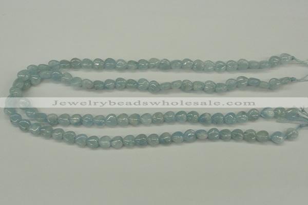 CAQ154 15.5 inches 8*8mm heart natural aquamarine beads