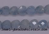 CAQ155 15.5 inches 10*10mm faceted heart natural aquamarine beads