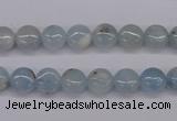 CAQ156 15.5 inches 8mm flat round natural aquamarine beads