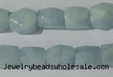 CAQ209 15.5 inches 10*14mm faceted nugget natural aquamarine beads