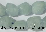 CAQ210 15.5 inches 14*16mm faceted nugget natural aquamarine beads