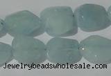 CAQ211 15.5 inches 16*18mm faceted nugget natural aquamarine beads