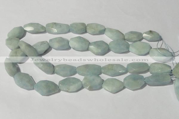 CAQ212 15.5 inches 18*25mm faceted nugget natural aquamarine beads