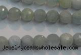 CAQ223 15 inches 8mm faceted round aquamarine beads wholesale