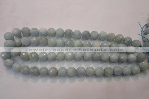 CAQ225 15 inches 12mm faceted round aquamarine beads wholesale