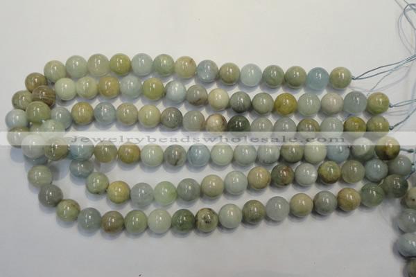 CAQ254 15.5 inches 12mm round aquamarine beads wholesale