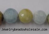 CAQ362 15.5 inches 6mm - 16mm faceted round natural aquamarine beads