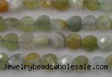 CAQ390 15.5 inches 8*8mm faceted heart natural aquamarine beads