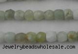 CAQ410 15.5 inches 7*8mm faceted nuggets natural aquamarine beads