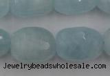 CAQ416 15.5 inches 18*25mm faceted nuggets natural aquamarine beads