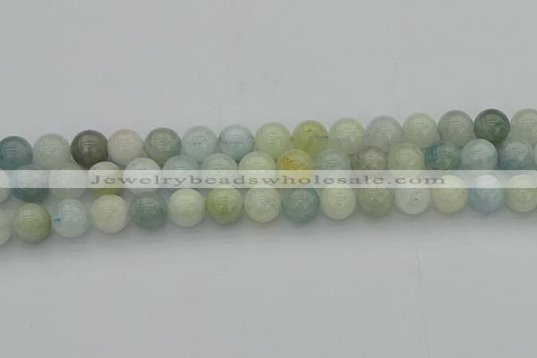 CAQ433 15.5 inches 10mm round natural aquamarine beads wholesale