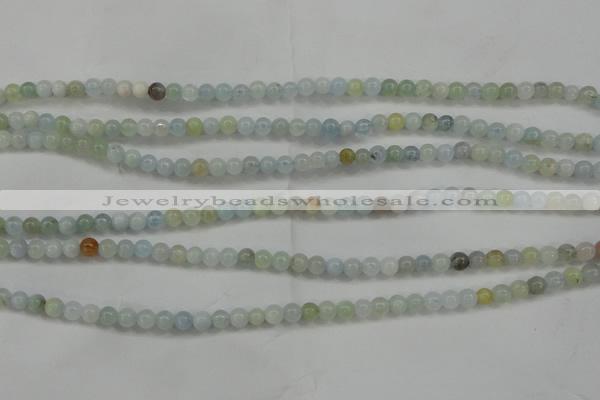 CAQ451 15.5 inches 4mm round aquamarine beads wholesale