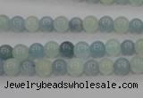 CAQ470 15.5 inches 6mm round natural aquamarine beads