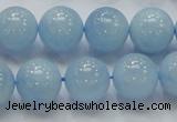 CAQ50 15.5 inches 14mm round natural aquamarine gemstone beads