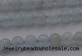 CAQ500 15.5 inches 4mm round natural aquamarine beads