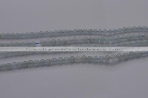 CAQ500 15.5 inches 4mm round natural aquamarine beads