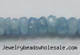 CAQ51 15.5 inches 6*12mm faceted rondelle natural aquamarine beads